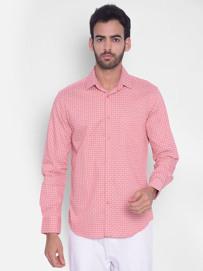 Pink Printed Shirt-Men Shirts-Crimsoune Club