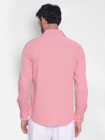 Pink Printed Shirt-Men Shirts-Crimsoune Club