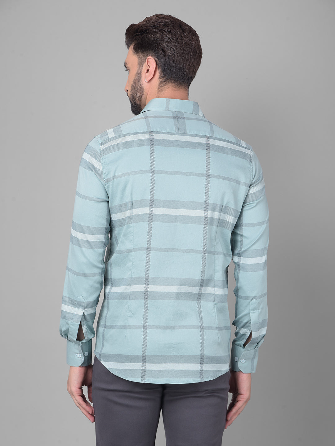 Green Checked Shirt-Men Shirts-Crimsoune Club