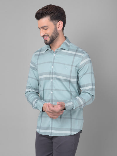 Green Checked Shirt-Men Shirts-Crimsoune Club