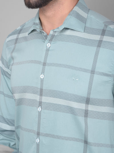 Green Checked Shirt-Men Shirts-Crimsoune Club