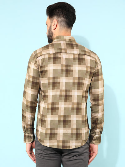 Brown Checked Shirt-Men Shirts-Crimsoune Club