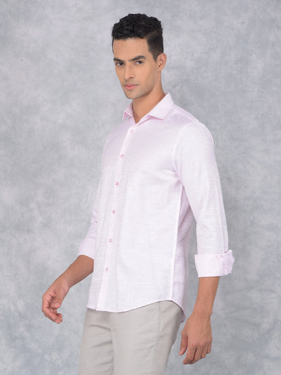 Pink Printed Shirt-Men Shirts-Crimsoune Club