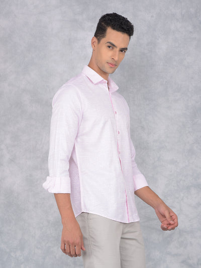 Pink Printed Shirt-Men Shirts-Crimsoune Club