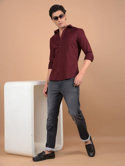 Maroon Shirt-Men Shirts-Crimsoune Club