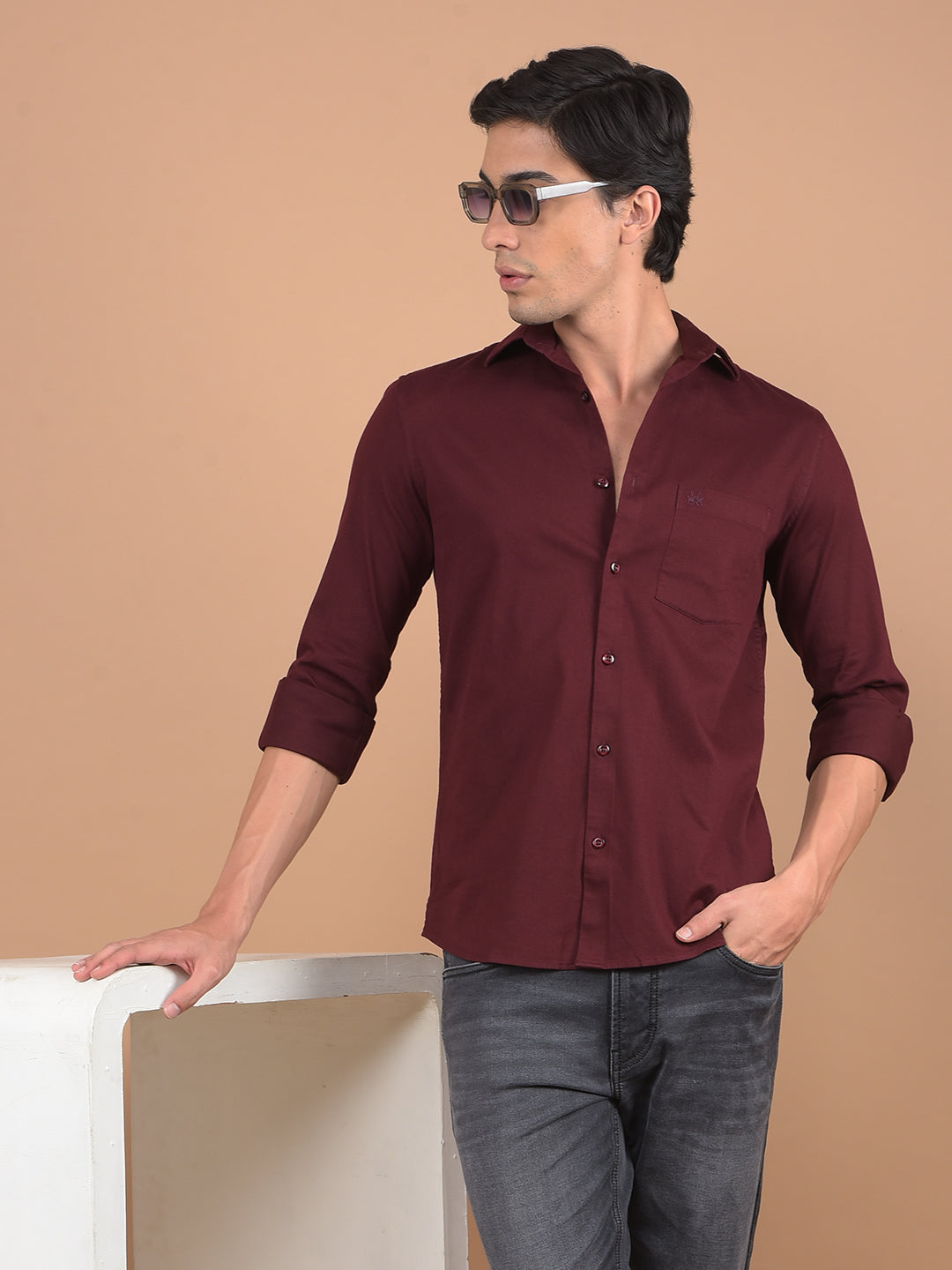 Maroon Shirt-Men Shirts-Crimsoune Club