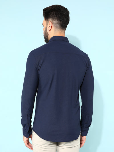 Navy Blue Shirt-Men Shirts-Crimsoune Club