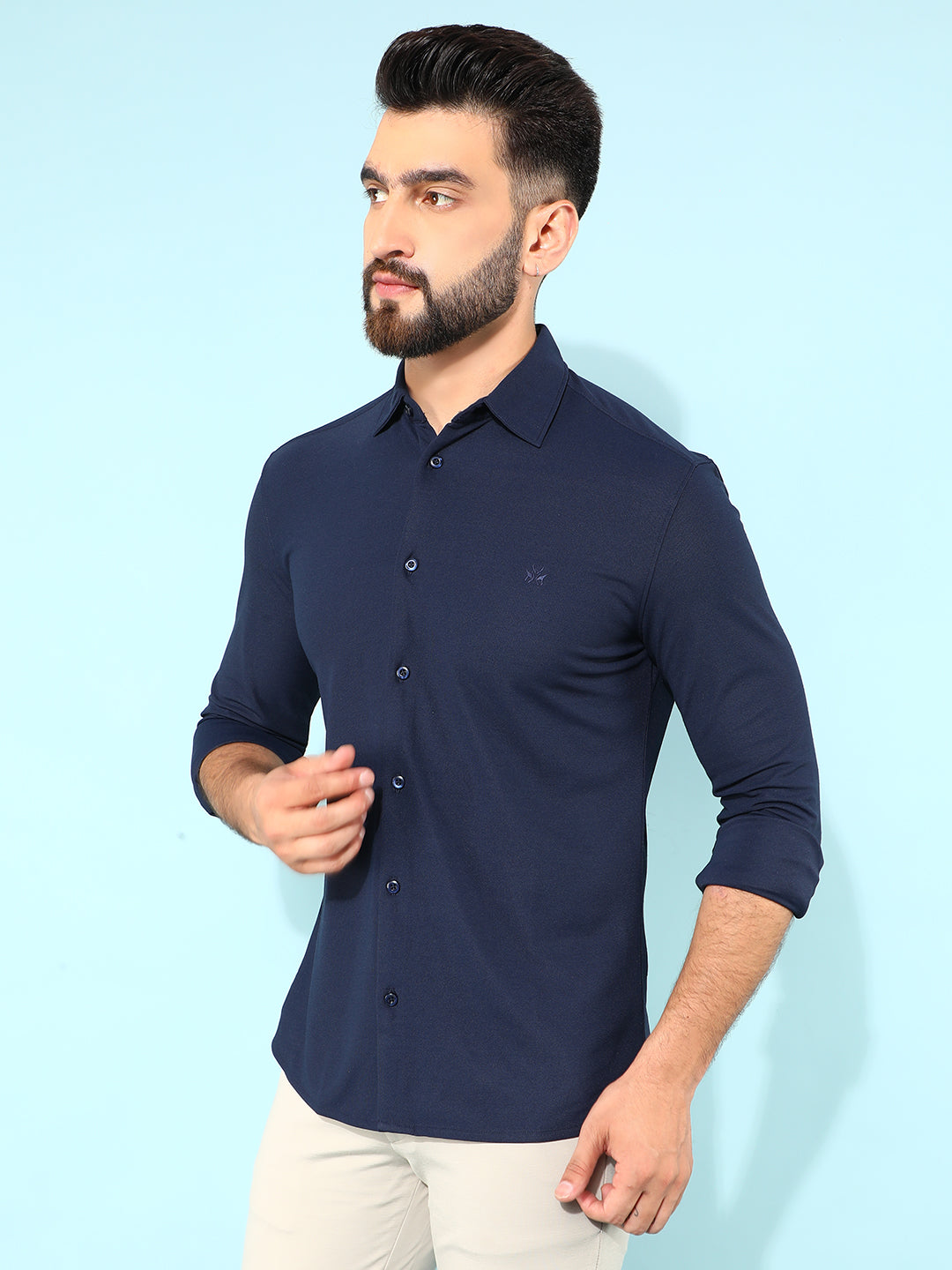 Navy Blue Shirt-Men Shirts-Crimsoune Club