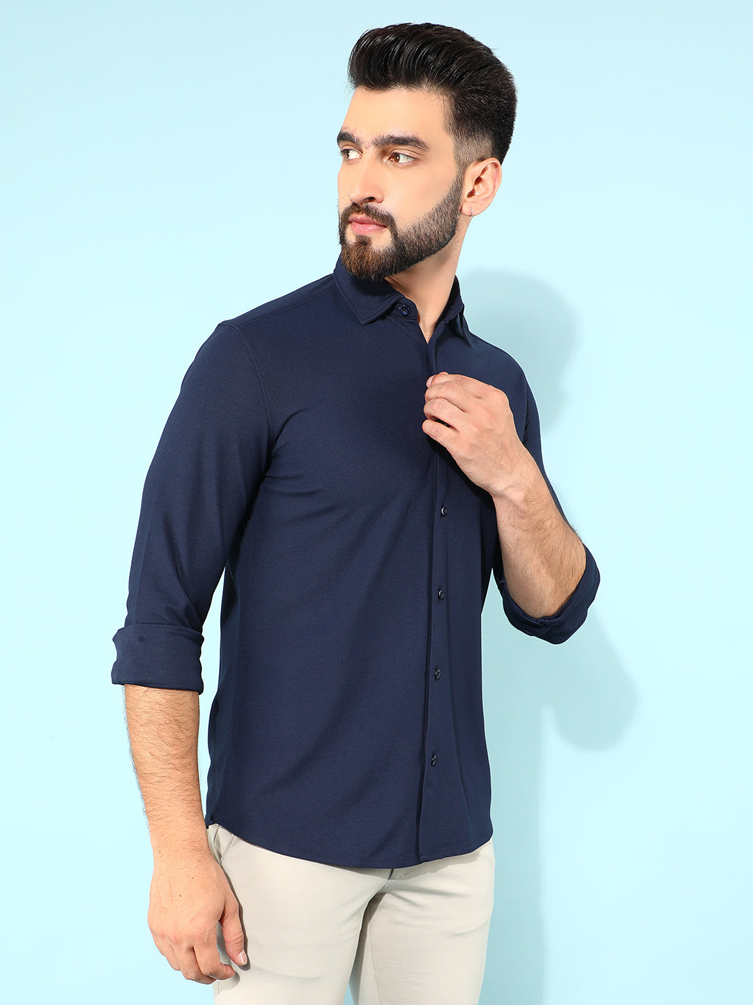 Navy Blue Shirt-Men Shirts-Crimsoune Club