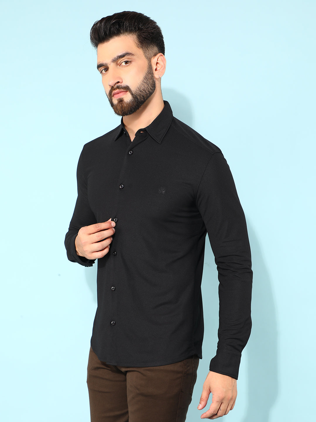 Black Shirt-Men Shirts-Crimsoune Club