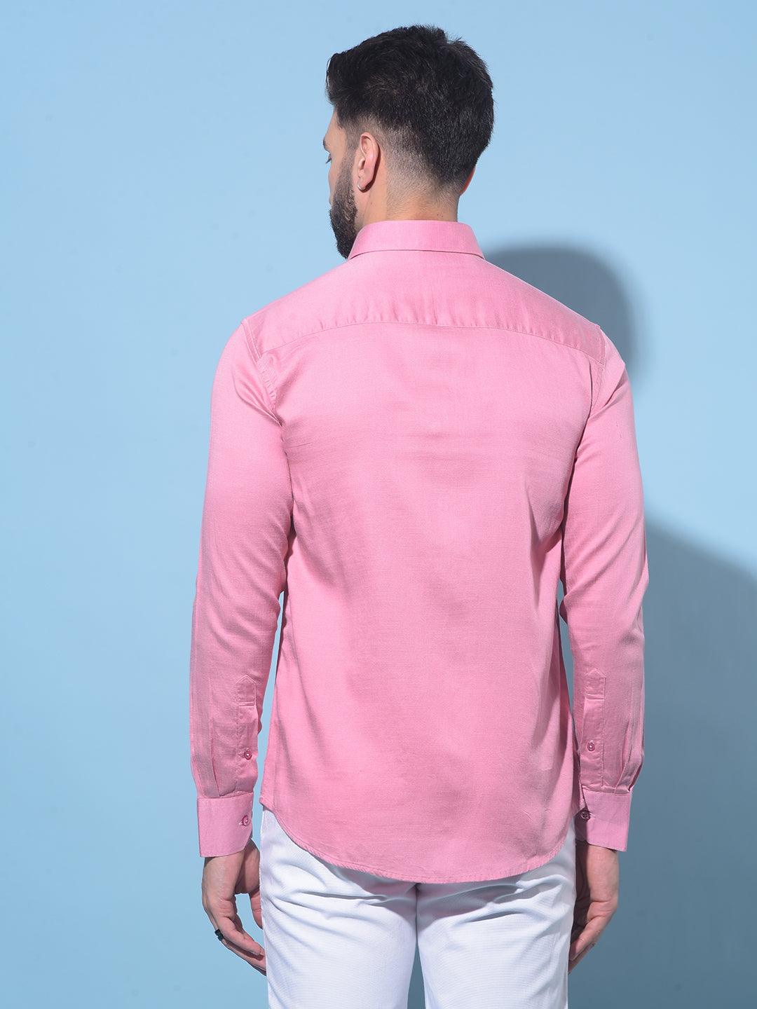 Pink Cotton Shirt-Men Shirts-Crimsoune Club