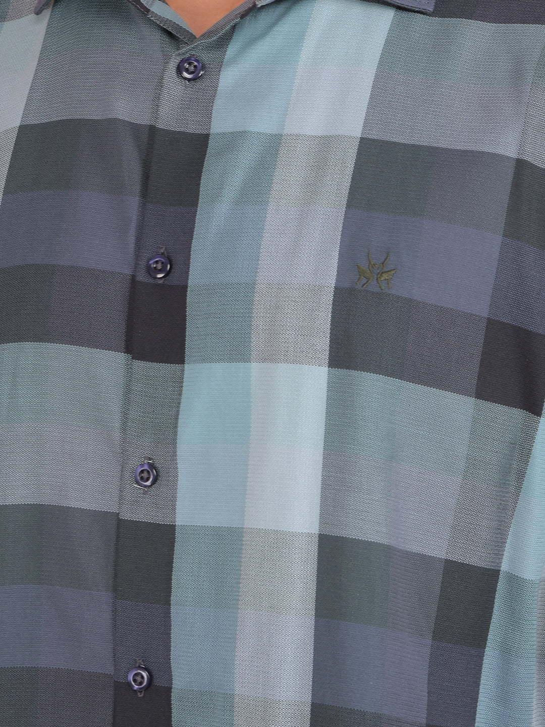 Grey Checked 100% Cotton Shirt-Men Shirts-Crimsoune Club