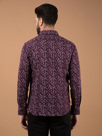 Blue Printed Shirt-Men Shirts-Crimsoune Club