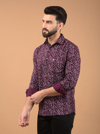 Blue Printed Shirt-Men Shirts-Crimsoune Club