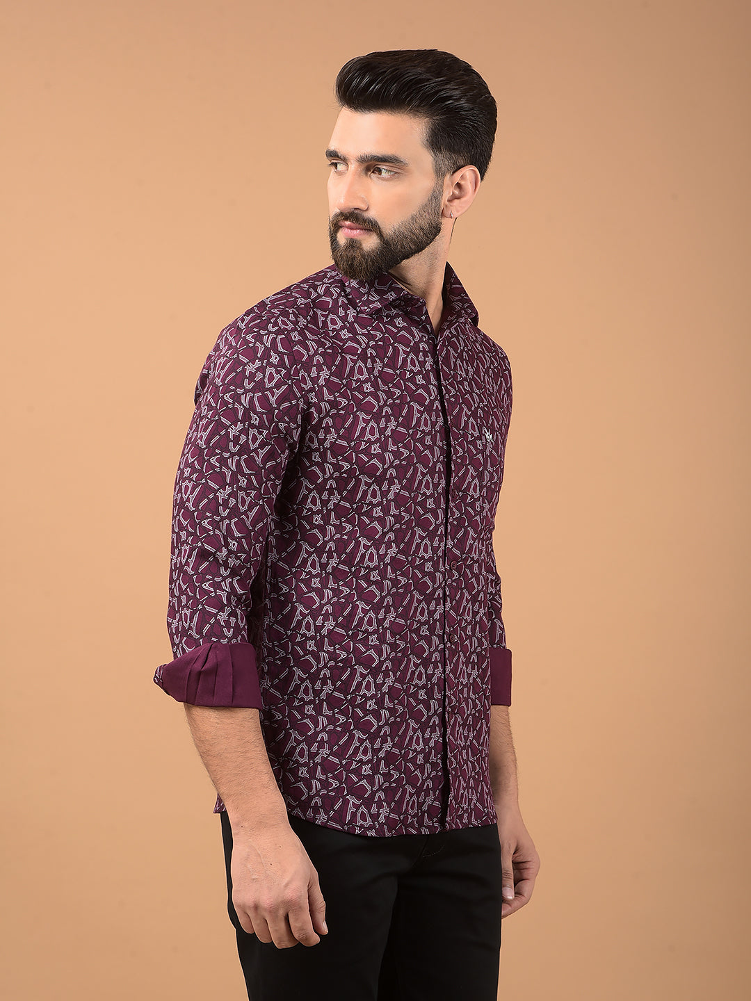 Blue Printed Shirt-Men Shirts-Crimsoune Club