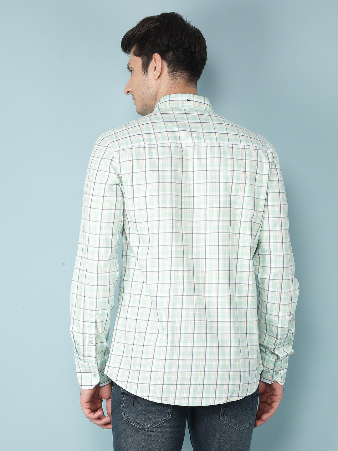 Green Checkered 100% Cotton Shirt-Men Shirts-Crimsoune Club