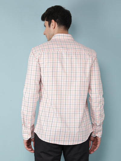 Pink Checkered 100% Cotton Shirt-Men Shirts-Crimsoune Club