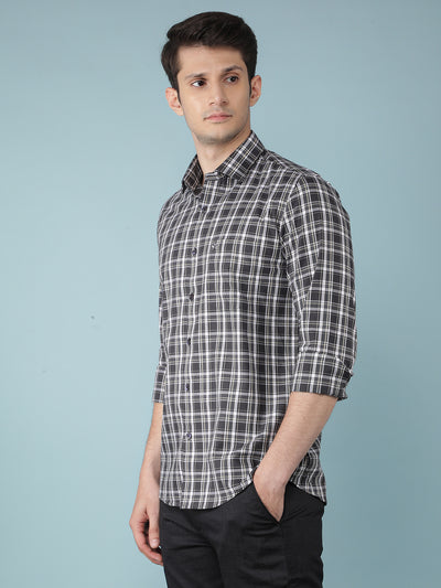 Green Checkered 100% Cotton Shirt-Men Shirts-Crimsoune Club