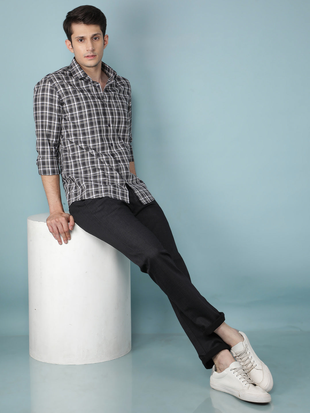 Green Checkered 100% Cotton Shirt-Men Shirts-Crimsoune Club