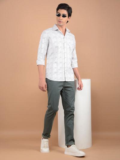 Beige Checked 100% Cotton Shirt-Men Shirts-Crimsoune Club