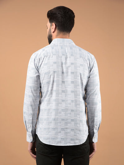 Blue Printed 100% Cotton Shirt