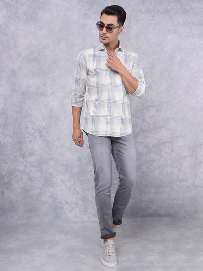 Green Checked 100% Cotton Shirt-Men Shirts-Crimsoune Club