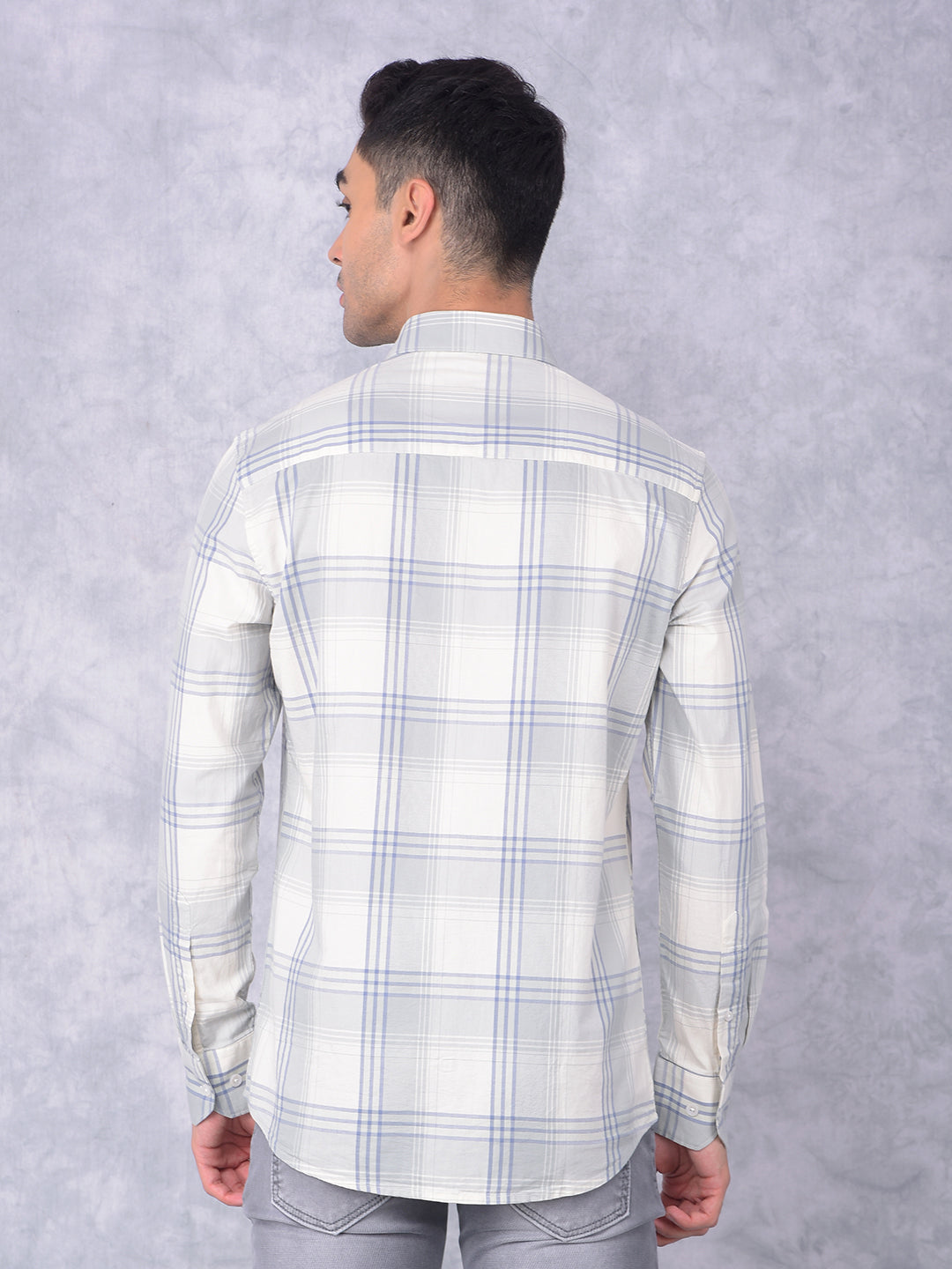 Green Checked 100% Cotton Shirt-Men Shirts-Crimsoune Club