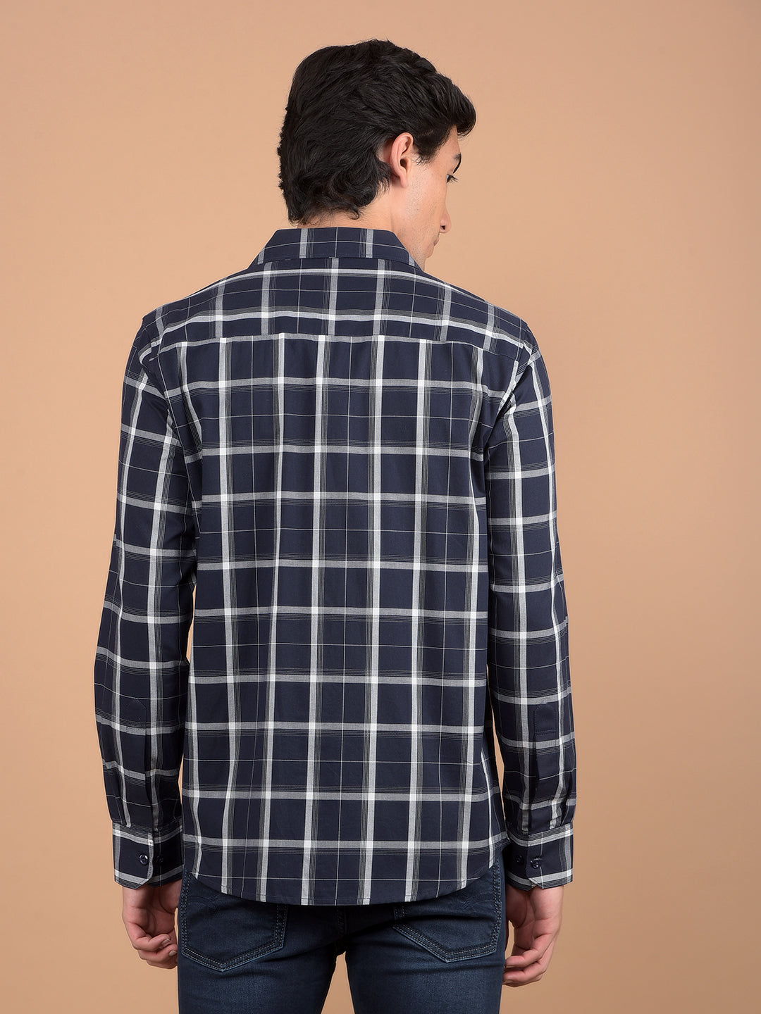 Black Checked 100% Cotton Shirt-Men Shirts-Crimsoune Club