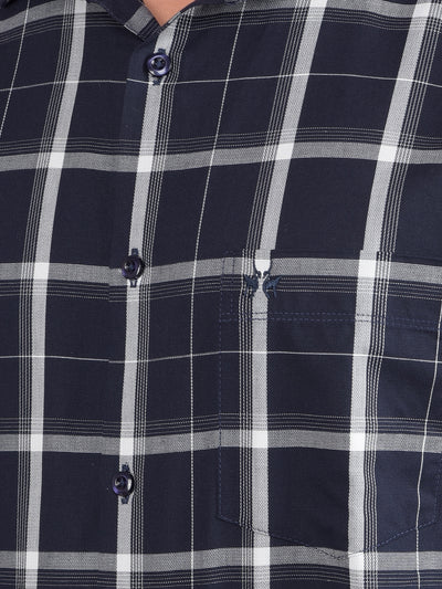 Black Checked 100% Cotton Shirt-Men Shirts-Crimsoune Club