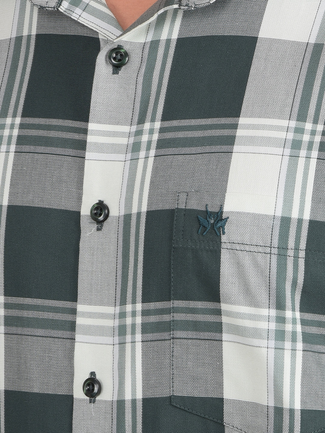 Green Checked 100% Cotton Shirt-Men Shirts-Crimsoune Club