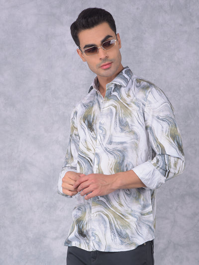 Multi-Color Abstract Print Shirt-Men Shirts-Crimsoune Club