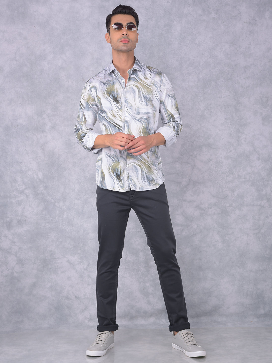 Multi-Color Abstract Print Shirt-Men Shirts-Crimsoune Club