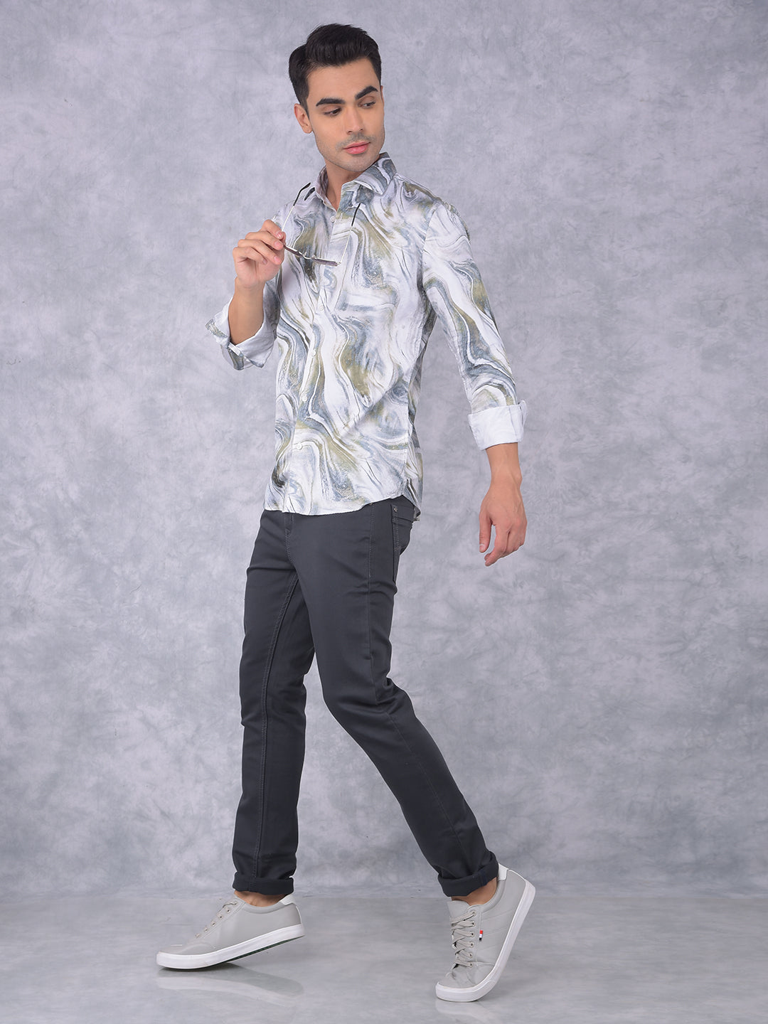 Multi-Color Abstract Print Shirt-Men Shirts-Crimsoune Club