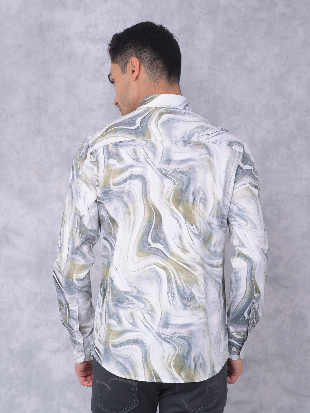 Multi-Color Abstract Print Shirt-Men Shirts-Crimsoune Club