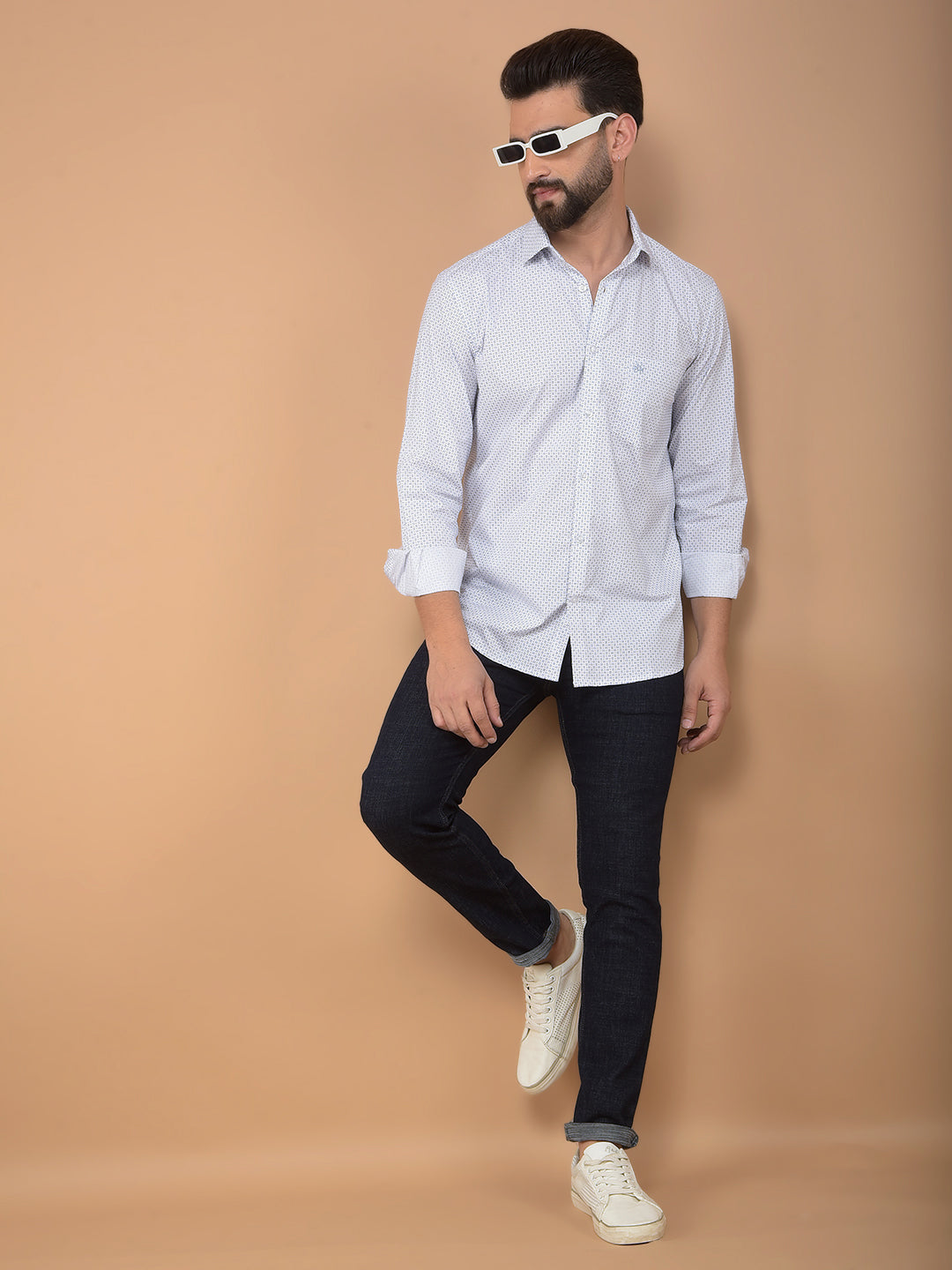 White Printed Shirt-Men Shirts-Crimsoune Club