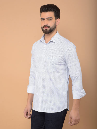 White Printed Shirt-Men Shirts-Crimsoune Club