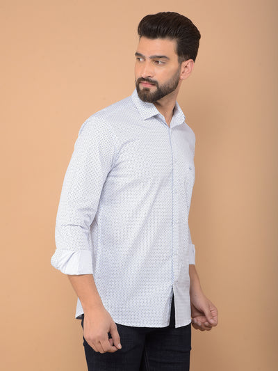 White Printed Shirt-Men Shirts-Crimsoune Club