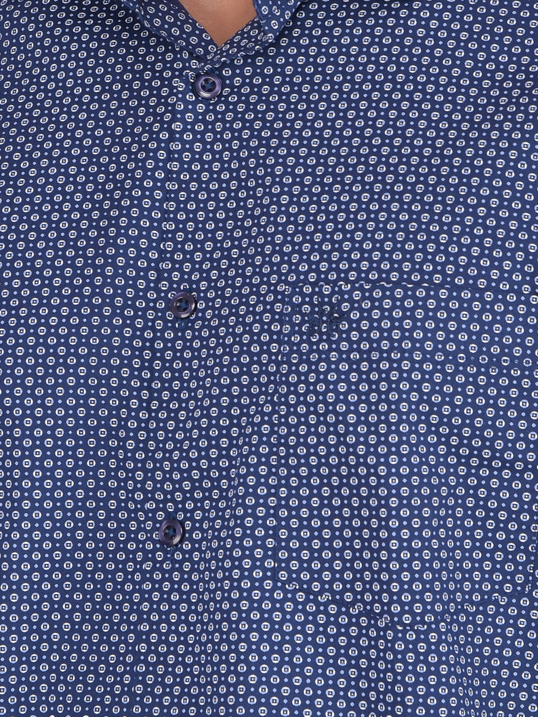 Blue Printed Shirt-Men Shirts-Crimsoune Club