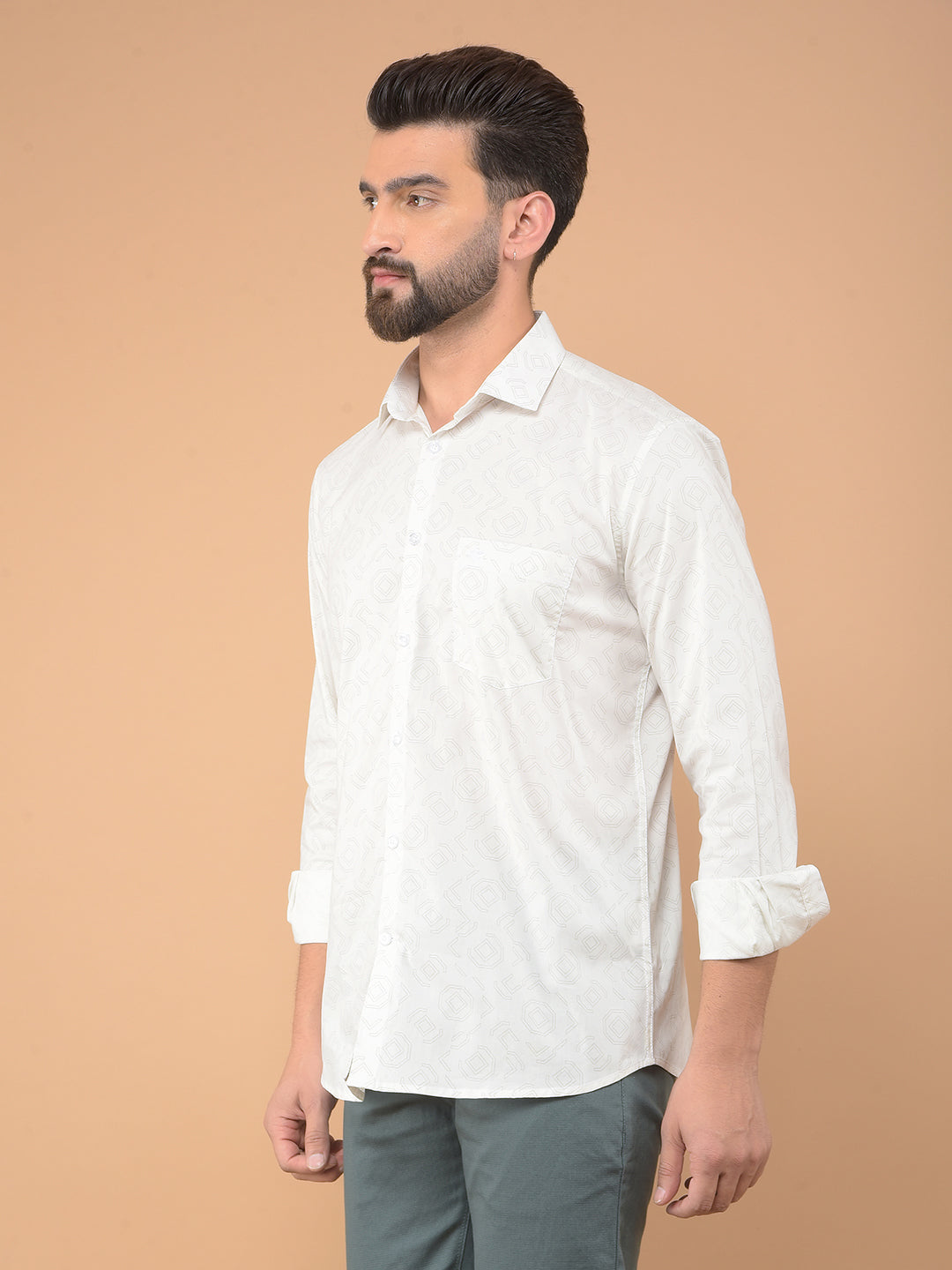 White Printed Shirt-Men Shirts-Crimsoune Club