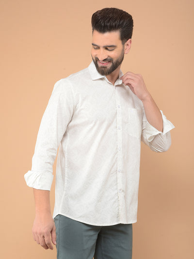 White Printed Shirt-Men Shirts-Crimsoune Club