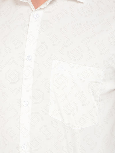 White Printed Shirt-Men Shirts-Crimsoune Club