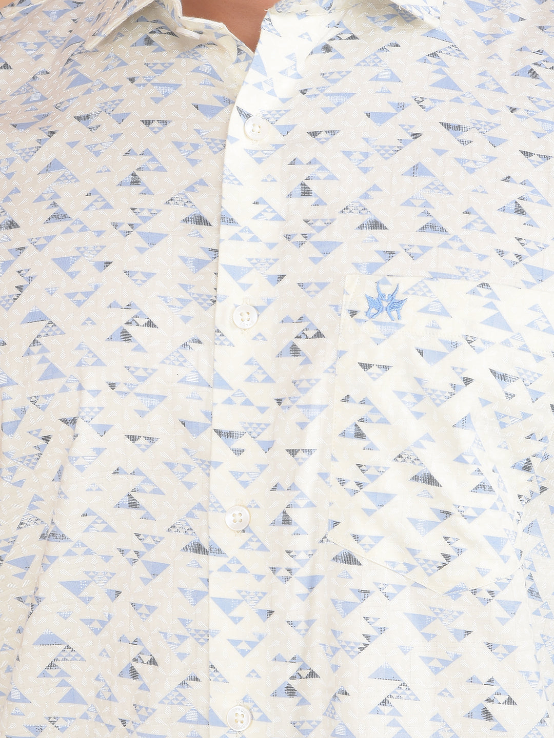 White Printed 100% Cotton Shirt-Men Shirts-Crimsoune Club