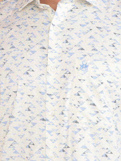 White Printed 100% Cotton Shirt-Men Shirts-Crimsoune Club