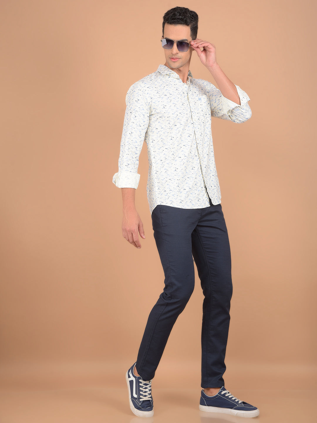 White Printed 100% Cotton Shirt-Men Shirts-Crimsoune Club