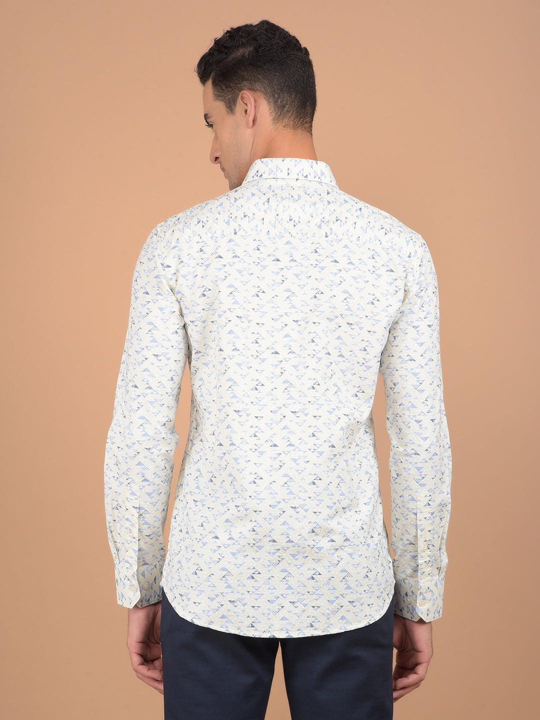 White Printed 100% Cotton Shirt-Men Shirts-Crimsoune Club