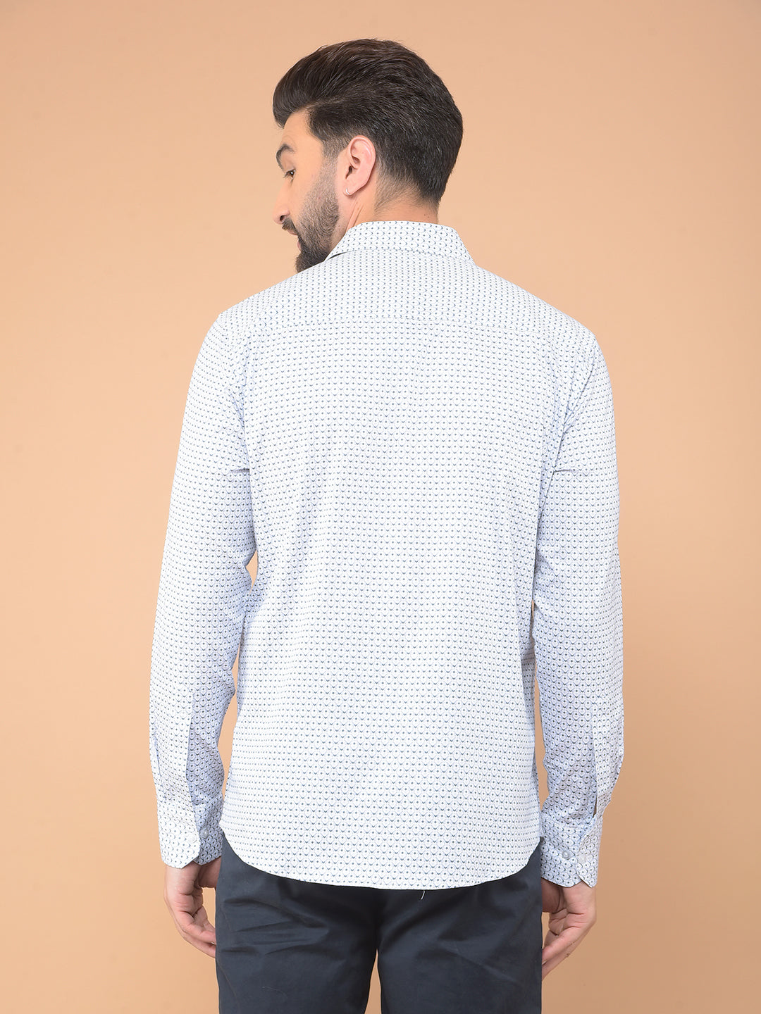 Blue Printed Shirt-Men Shirts-Crimsoune Club