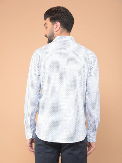 Blue Printed Shirt-Men Shirts-Crimsoune Club