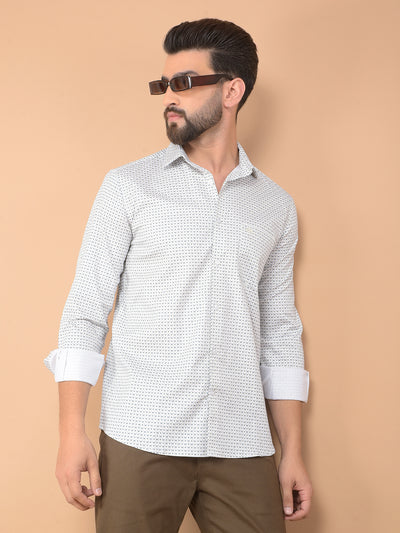 Green Printed Shirt-Men Shirts-Crimsoune Club