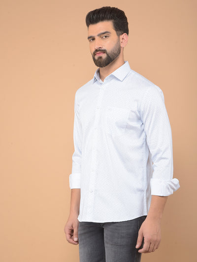 Blue Printed Shirt-Men Shirts-Crimsoune Club