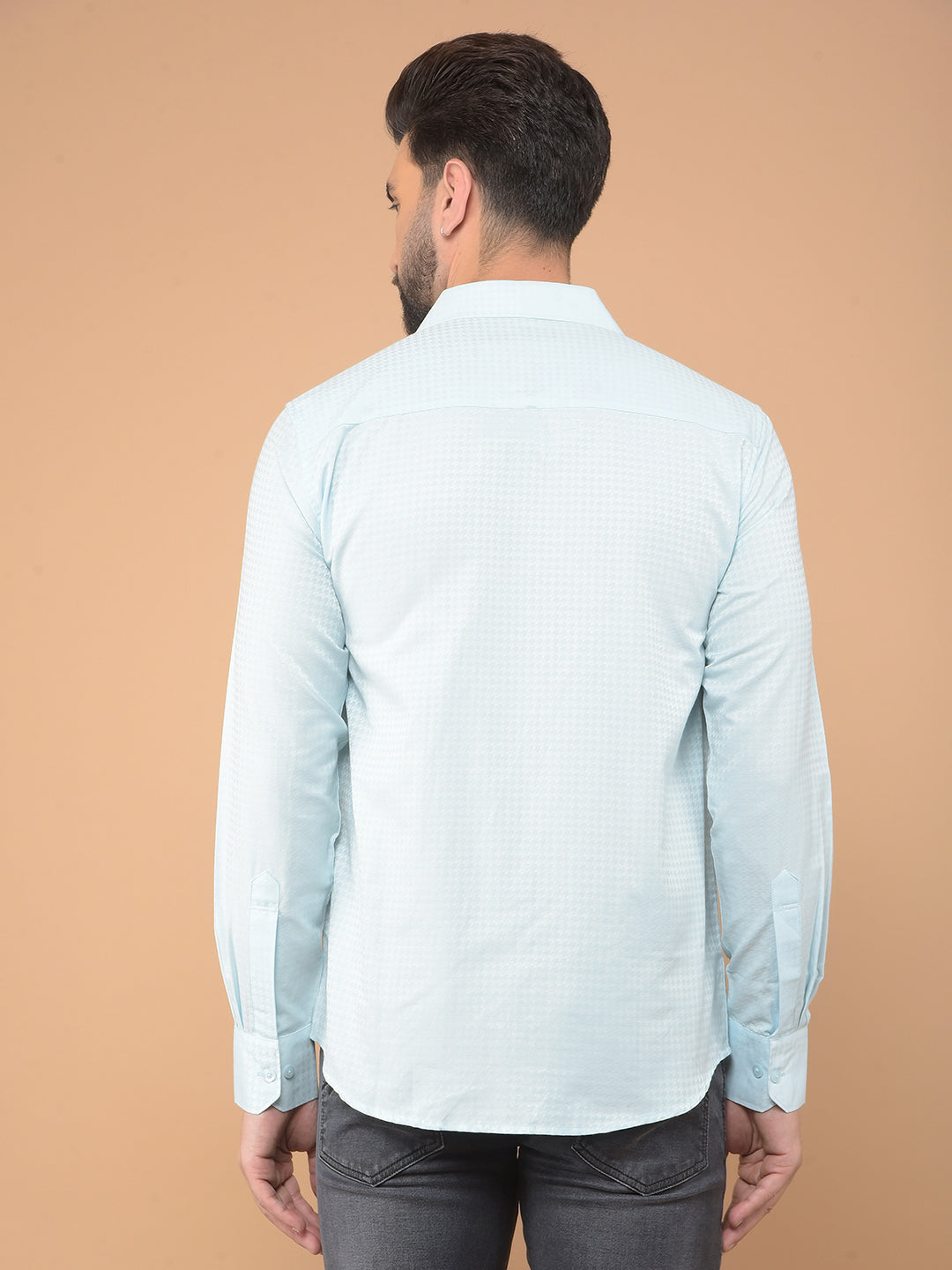 Blue Printed Shirt-Men Shirts-Crimsoune Club